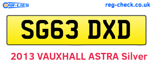 SG63DXD are the vehicle registration plates.