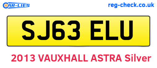 SJ63ELU are the vehicle registration plates.