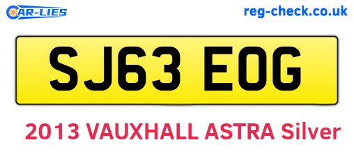 SJ63EOG are the vehicle registration plates.