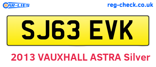 SJ63EVK are the vehicle registration plates.