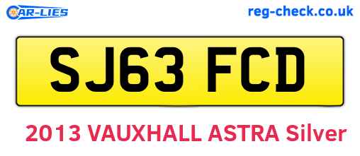 SJ63FCD are the vehicle registration plates.