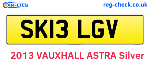 SK13LGV are the vehicle registration plates.