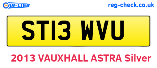 ST13WVU are the vehicle registration plates.