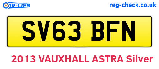 SV63BFN are the vehicle registration plates.