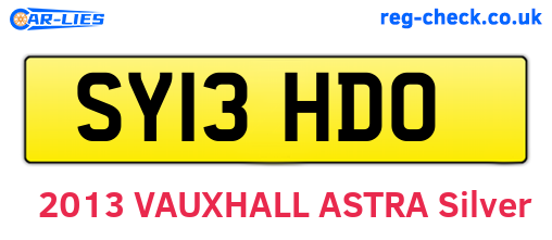 SY13HDO are the vehicle registration plates.