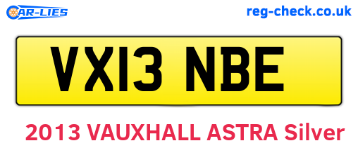 VX13NBE are the vehicle registration plates.