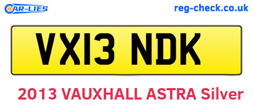 VX13NDK are the vehicle registration plates.