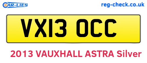 VX13OCC are the vehicle registration plates.