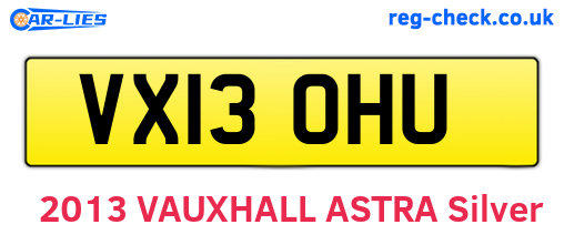 VX13OHU are the vehicle registration plates.
