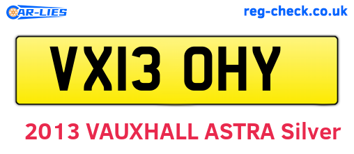 VX13OHY are the vehicle registration plates.