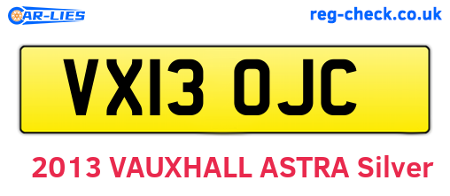 VX13OJC are the vehicle registration plates.