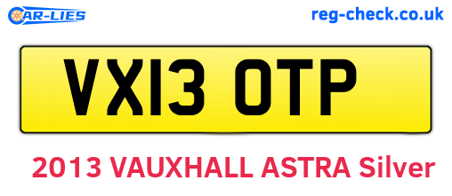 VX13OTP are the vehicle registration plates.