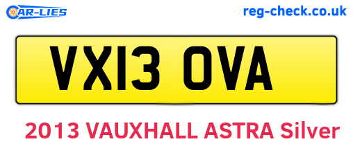 VX13OVA are the vehicle registration plates.