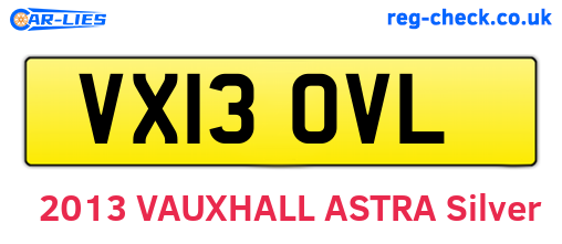 VX13OVL are the vehicle registration plates.