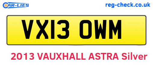 VX13OWM are the vehicle registration plates.