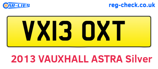 VX13OXT are the vehicle registration plates.