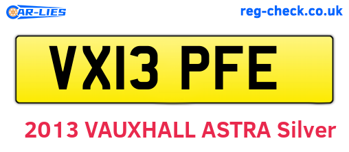 VX13PFE are the vehicle registration plates.