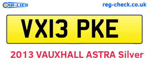 VX13PKE are the vehicle registration plates.