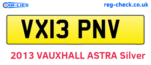 VX13PNV are the vehicle registration plates.