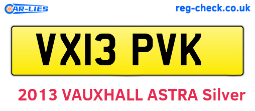 VX13PVK are the vehicle registration plates.