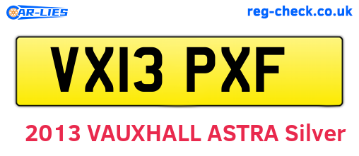 VX13PXF are the vehicle registration plates.