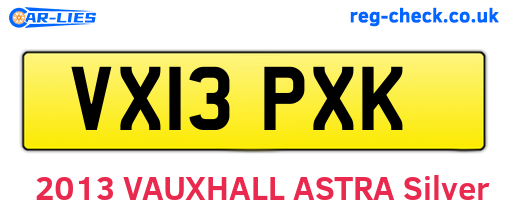 VX13PXK are the vehicle registration plates.