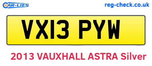 VX13PYW are the vehicle registration plates.