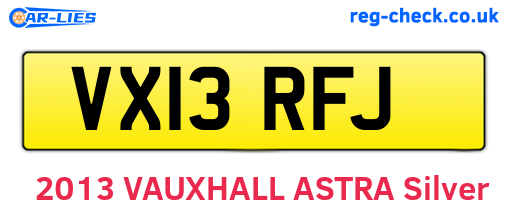 VX13RFJ are the vehicle registration plates.