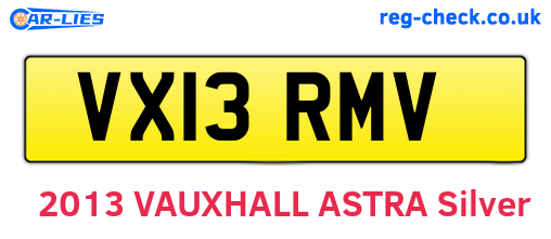 VX13RMV are the vehicle registration plates.