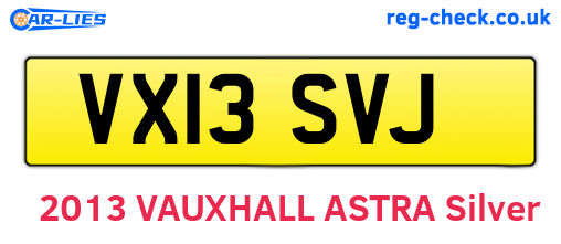 VX13SVJ are the vehicle registration plates.