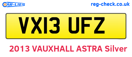 VX13UFZ are the vehicle registration plates.