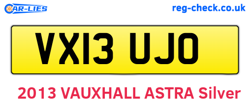 VX13UJO are the vehicle registration plates.