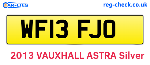 WF13FJO are the vehicle registration plates.