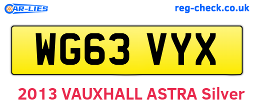 WG63VYX are the vehicle registration plates.