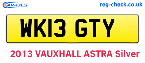 WK13GTY are the vehicle registration plates.