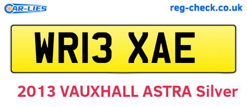 WR13XAE are the vehicle registration plates.