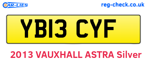 YB13CYF are the vehicle registration plates.