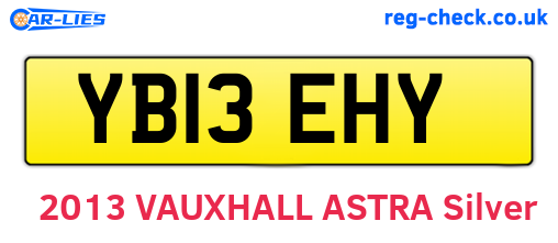 YB13EHY are the vehicle registration plates.