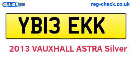 YB13EKK are the vehicle registration plates.