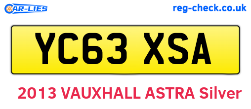YC63XSA are the vehicle registration plates.