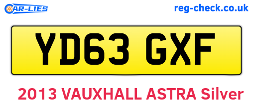 YD63GXF are the vehicle registration plates.