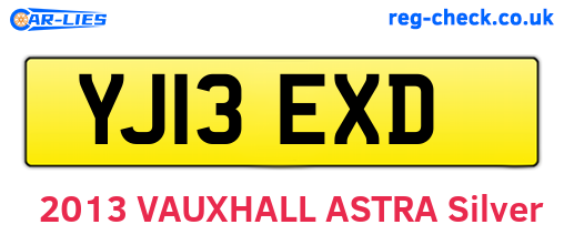 YJ13EXD are the vehicle registration plates.
