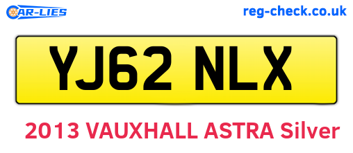 YJ62NLX are the vehicle registration plates.