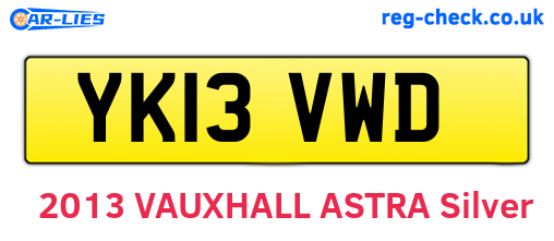YK13VWD are the vehicle registration plates.