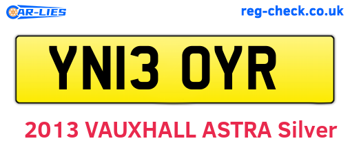 YN13OYR are the vehicle registration plates.