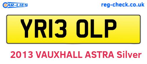 YR13OLP are the vehicle registration plates.