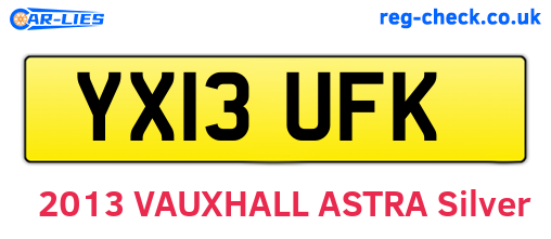 YX13UFK are the vehicle registration plates.