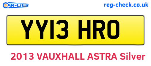 YY13HRO are the vehicle registration plates.