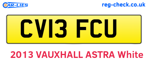 CV13FCU are the vehicle registration plates.