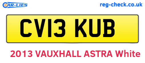 CV13KUB are the vehicle registration plates.
